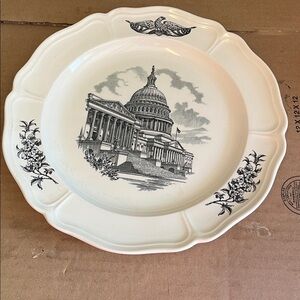 Elegant Cream and Black Dinner Plate
Souvenir The Federal City The Capitol